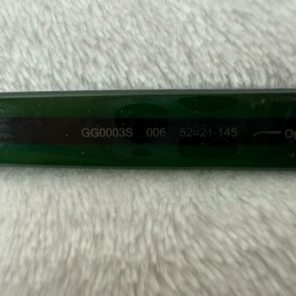 Gucci Unisex Polarized Sunglasses Black Square Frame Green Red Stripe Sides - Picture 8 of 14